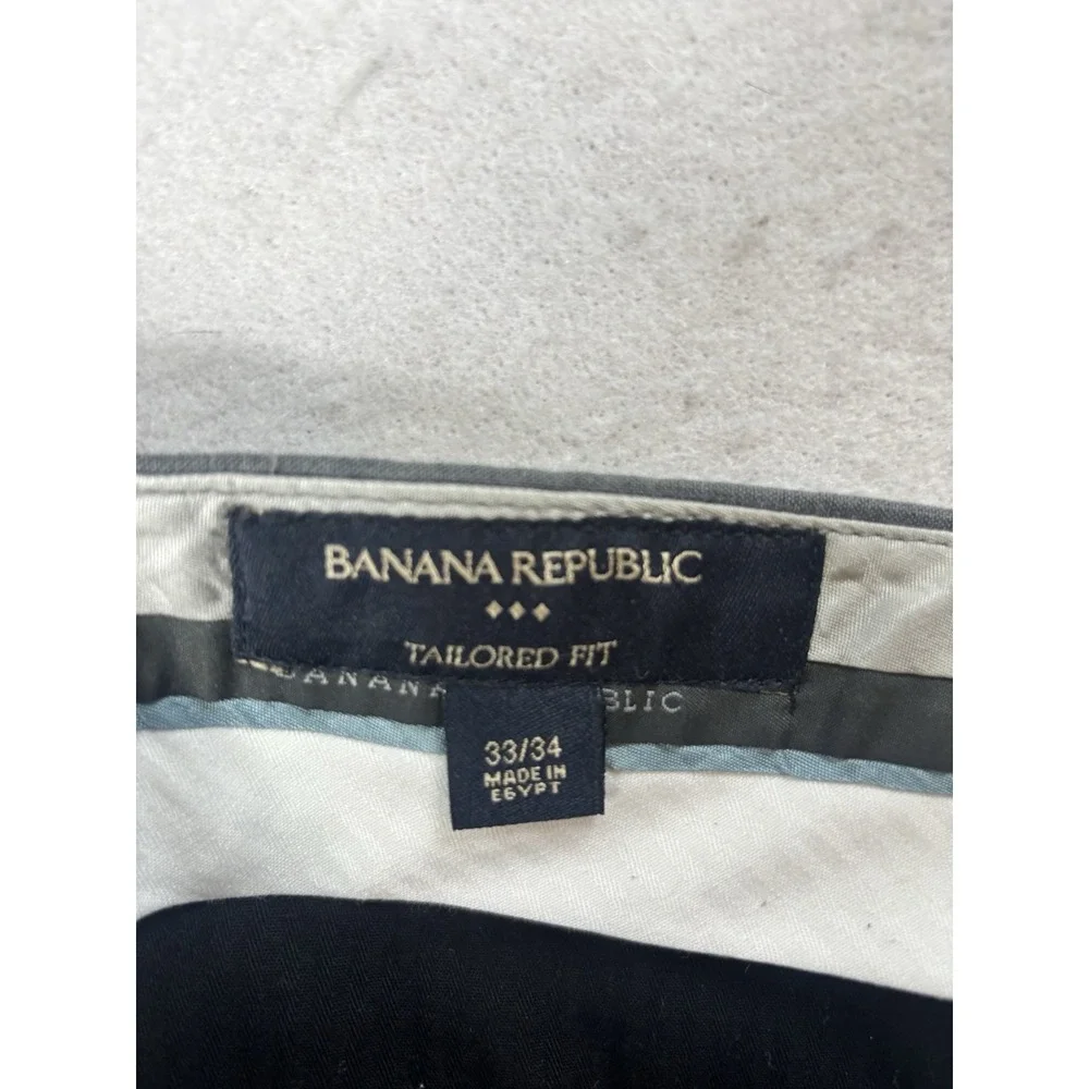 Banana Republic Pant Mens 33x32 Gray Tailored Slim‎ Fit Business Casual Trouser